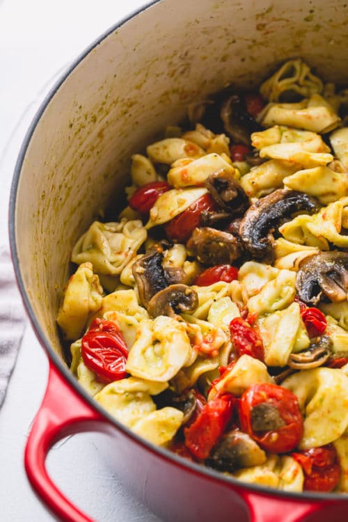 Pesto Tortellini is an easy dish done in 30 minutes