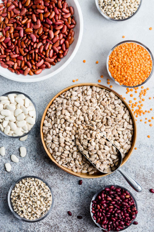 Everything you need to know about cooking with dried beans. Learn about the benefits of beans, different varieties, how to cook and store beans and more! #driedbeans #beans