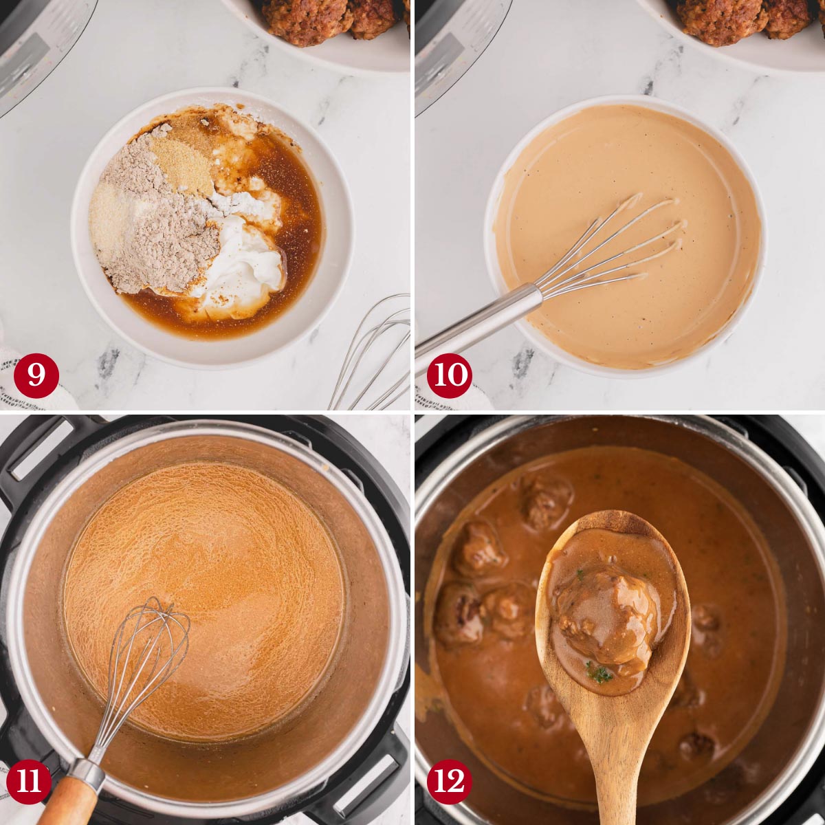 Step by step photos of making the gravy in Instant Pot.