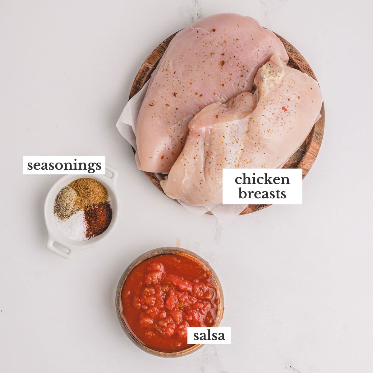 ingredients for salsa chicken.
