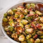 a bowl of roasted brussels sprouts.